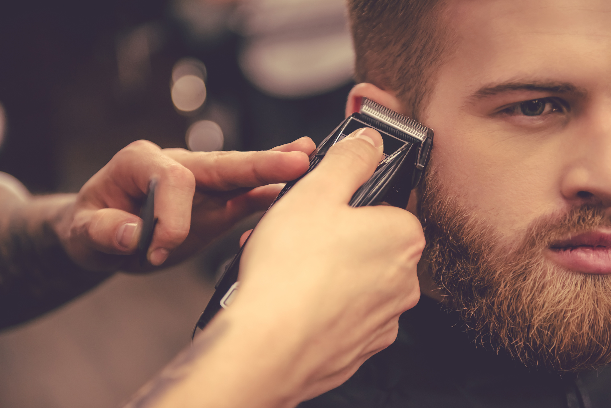 At the barber shop